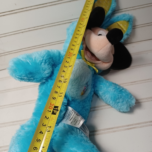Disney Store Original Mickey Mouse Easter Bunny Blue Plush Stuffed rabbit. Condi - Picture 5 of 8